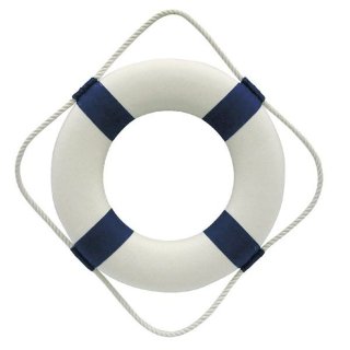 Rettungsring, Seenot Ring, maritime Wand Dekoration Blau/Weiß Ø 30 cm