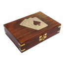 Maritime Kartenbox, Spielkarten Box aus Edelholz mit...
