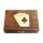 Spielkarten Box, maritime Kartenbox aus Edelholz mit Messing Intarsien