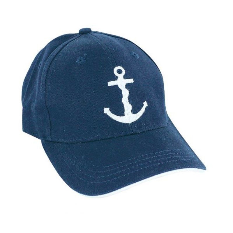 Navy Cap, Baseball Cap, Kapitäns Kappe, Mütze mit Anker Motiv Blau