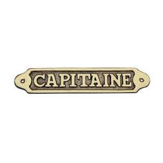 Türschild "Capitaine", Maritimes Kabinen, Kajüten Schild, massiv Messing