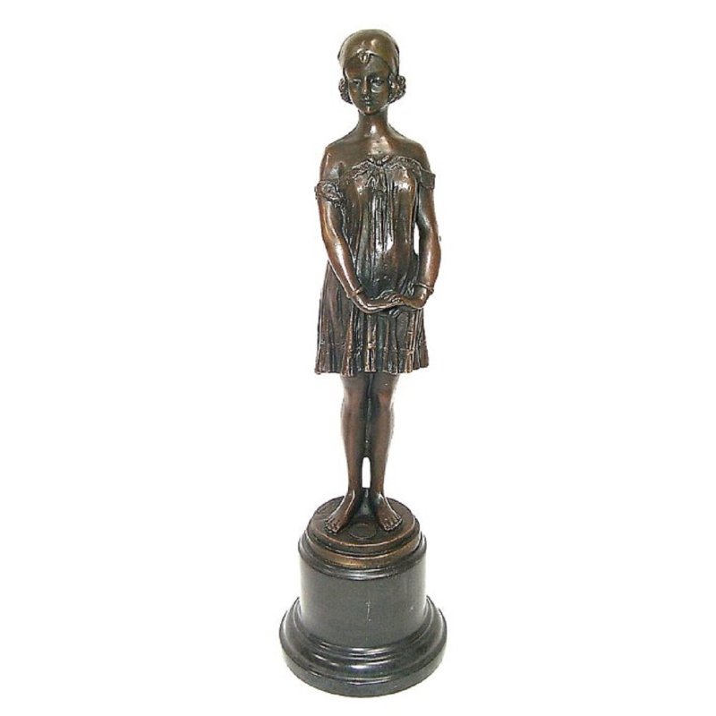 Bronzefigur, Bronze Skulptur, Kokettes Mädchen, Die Unschuld signiert Chiparus