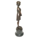 Bronzefigur, Bronze Skulptur, Kokettes Mädchen, Die...