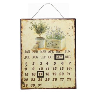 Magnetkalender Blechschild im Biedermeier Stil Dauerkalender mit Kindern 33x25 