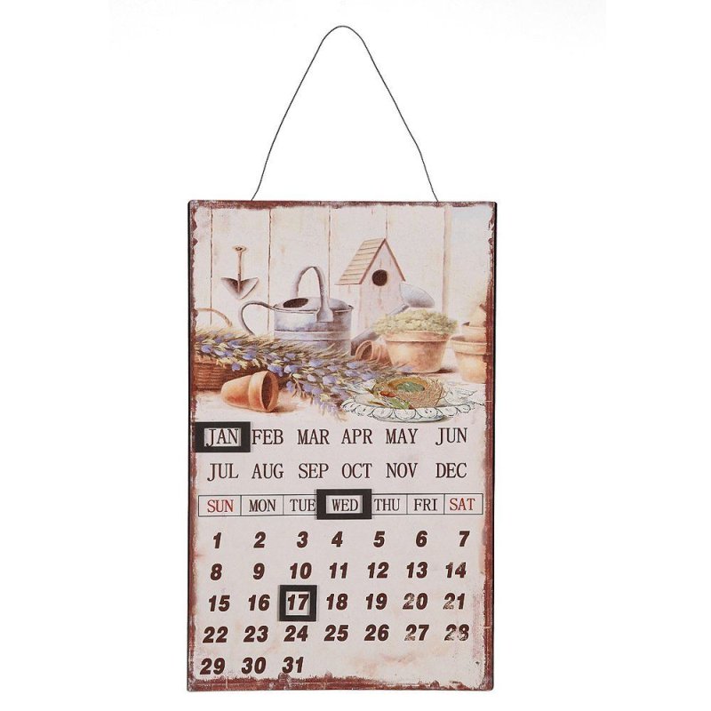 Magnetkalender im Landhausstil, Wandkalender, Kalender mit Garten Motiv