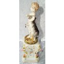 Porzellan-Figur, Putte mit Ziegenbock, Porzellanskulptur im Barock Stil 26 cm