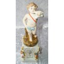 Porzellan-Figur, Putte mit Turteltaube, Porzellanskulptur im Barock Stil 26 cm