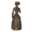 Bronzefigur, Bronze Glocke, Tischglocke elegante Dame,...