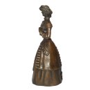 Bronzefigur, Bronze Glocke, Tischglocke elegante Dame, Bronzeskulptur 14 cm
