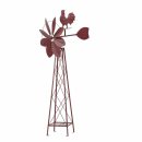 Großes Windrad mit Hahn, Garten Windrad im Landhaus Stil, Eisen, Rot