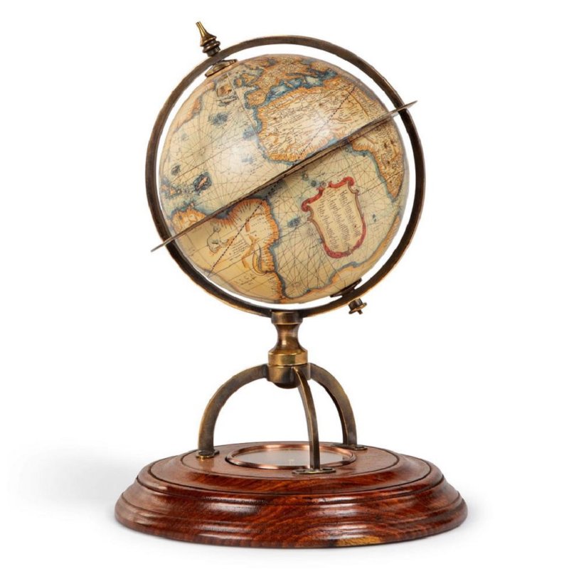 Erdglobus mit Kompass, Historischer Terrestrial Globus, Tischglobus