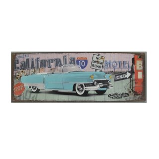 Blechschild, Reklameschild California Motel, Cadillac...