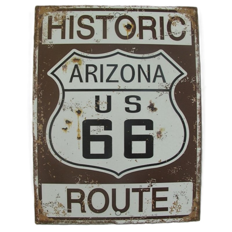 Blechschild, Reklameschild Historic Route, Arizona US 66, Wandschild 33x25 cm