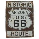 Blechschild, Reklameschild Historic Arizona Route US 66,...