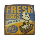 Blechschild, Reklameschild Frische Eier, Fresh Eggs,...