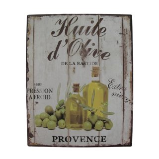 Blechschild, Reklameschild Huile d Olive, Feinstes...