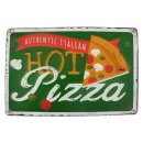 Blechschild, Reklameschild Hot Pizza, Italien Pizza,...