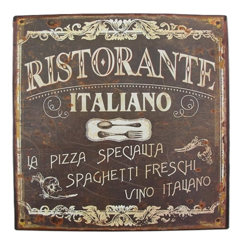 Blechschild, Reklameschild Ristorante Italiano, Kneipen Wandschild 30x30 cm