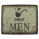 Blechschild, Reklameschild Toilet Men mit Tabakspfeife,...