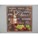 Blechschild, Reklameschild, Cheers, Wein Wandschild 30x30 cm