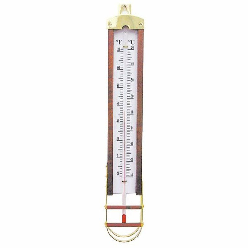 Thermometer, Kajüten Thermometer im Marine Stil aus Edelholz und Messing