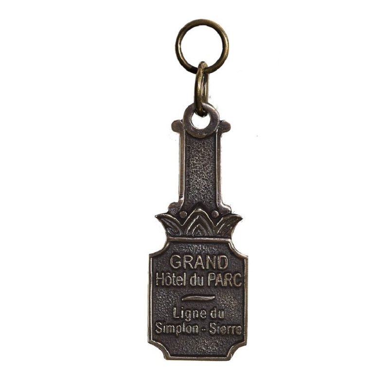 Bronze Schlüsselanhänger des Grandhotel du Parc am Bourget See um 1895