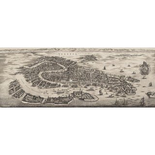 Stadtplan Venedig nach einem Original von 1694, Landkarten Druck auf Leinwand